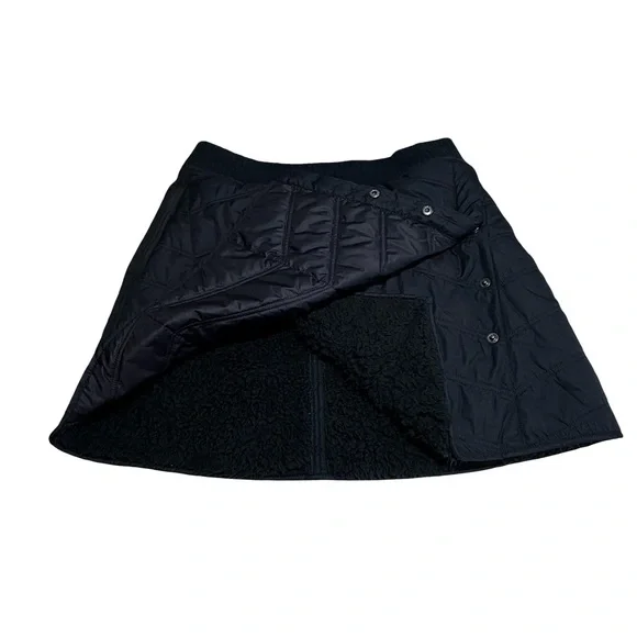 Prana Diva Wrap Powder Skirt Quilted  Sherpa Black Insulated  Size Medium - Picture 3 of 10